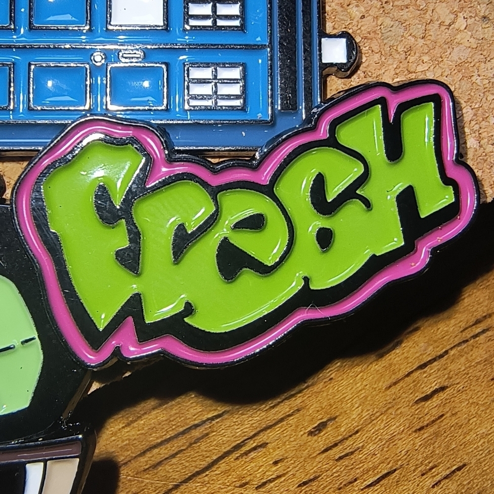 Fresh Graffiti Enamel Pin - Lime Green & Hot Pink Fresh Prince Of Bel-Air